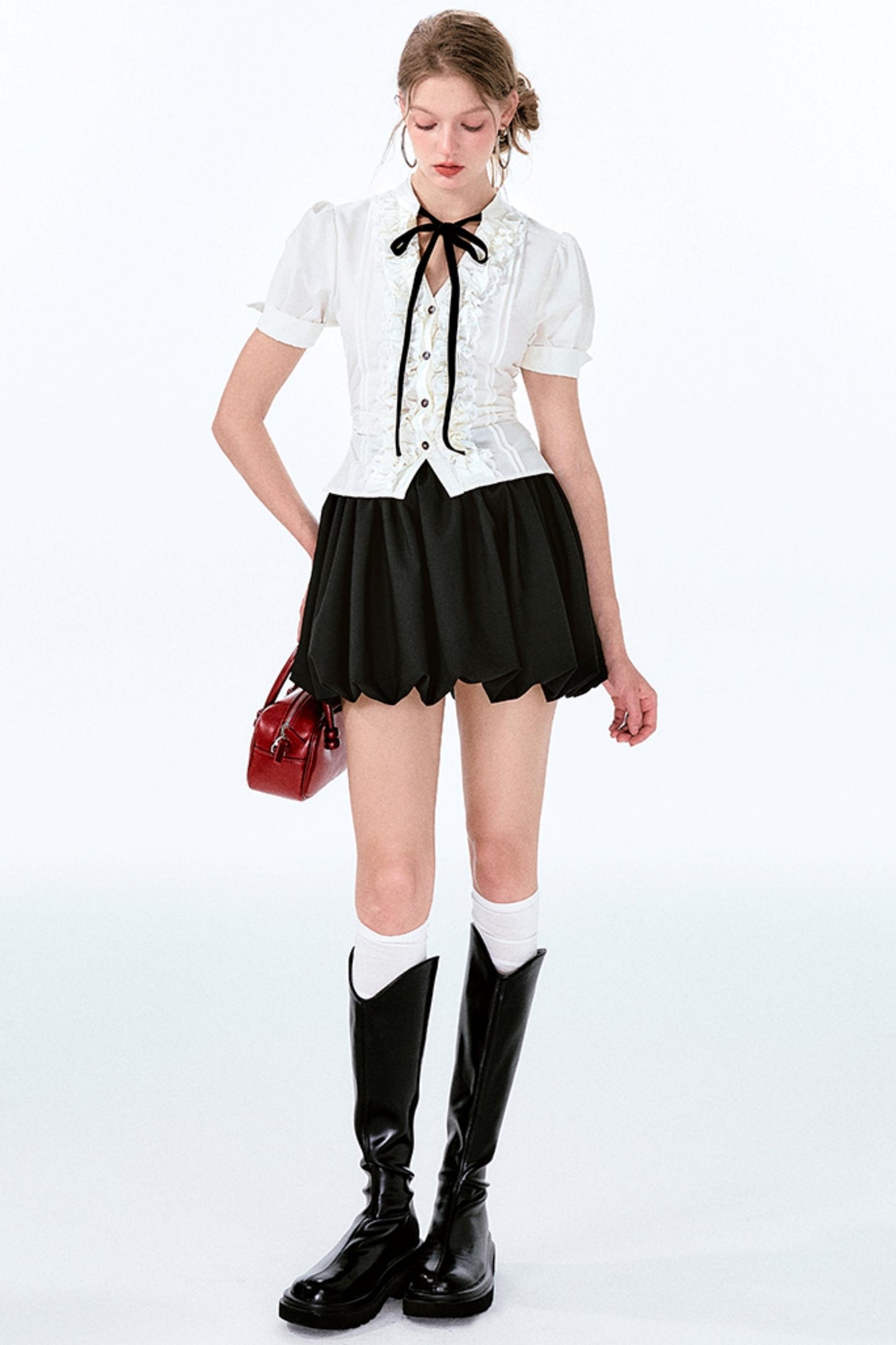 Charm Bow-Waist Bustier Set-Up