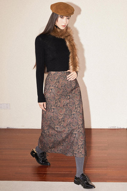 Vintage Floral A-Line Skirt