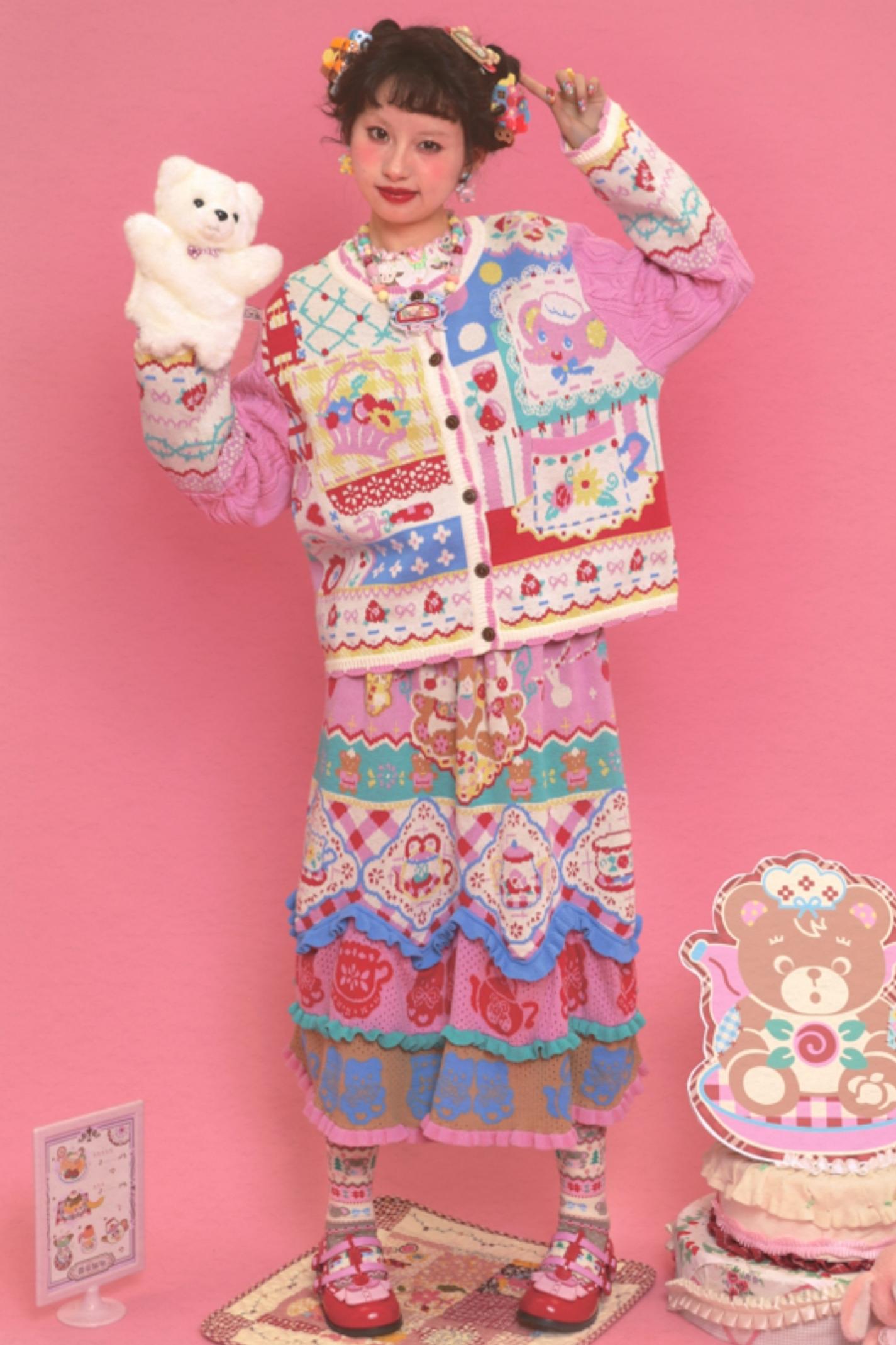 Pink Baby Patchwork Cardigan