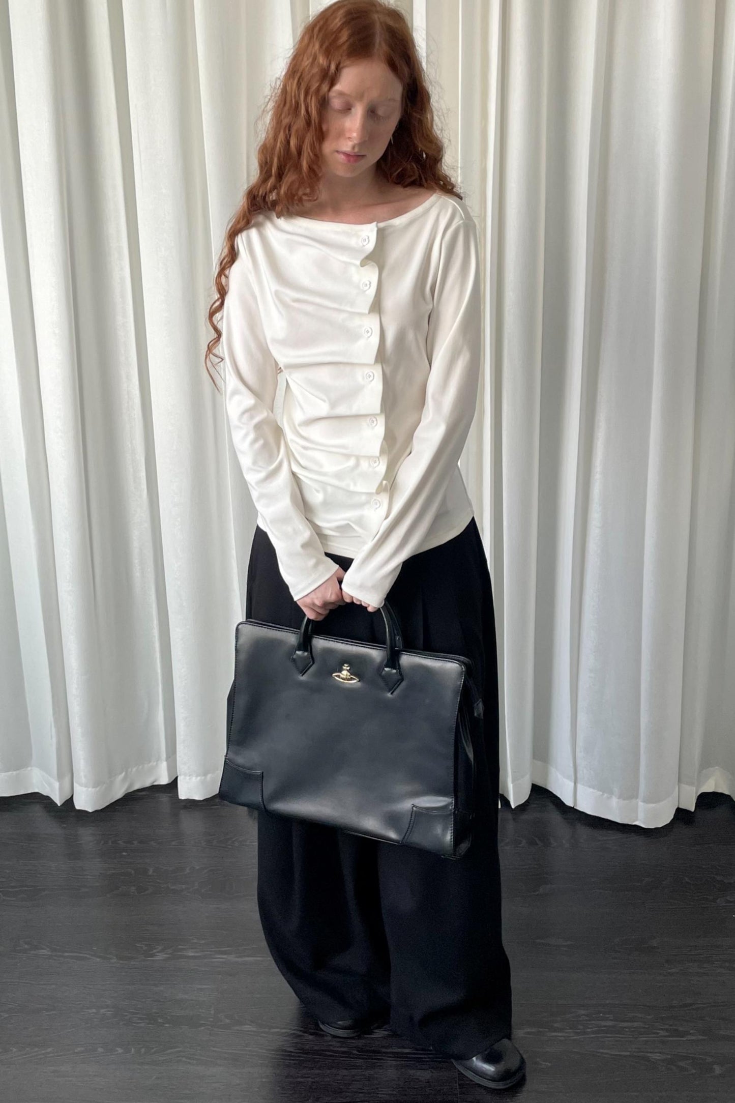 Pleated Long-Sleeved Shirt