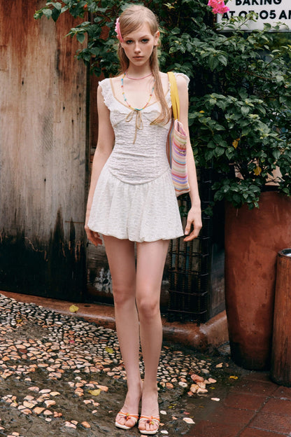 Romantic Floral Waist Dress