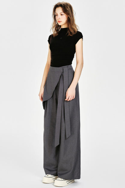 Irregular Wide-Leg Pants