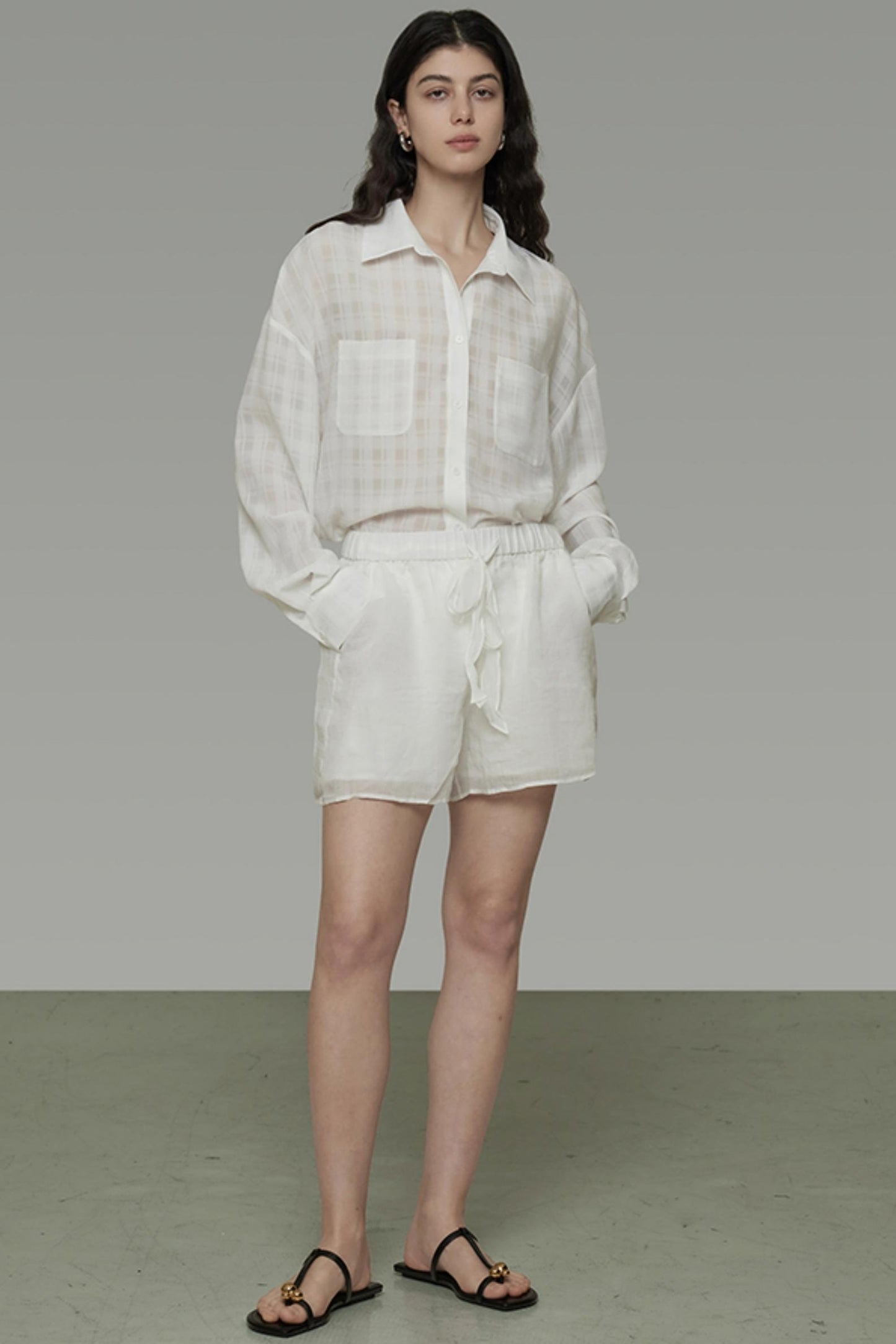 Tie-Waist Linen Shorts