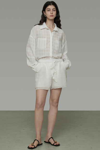 Tie-Waist Linen Shorts