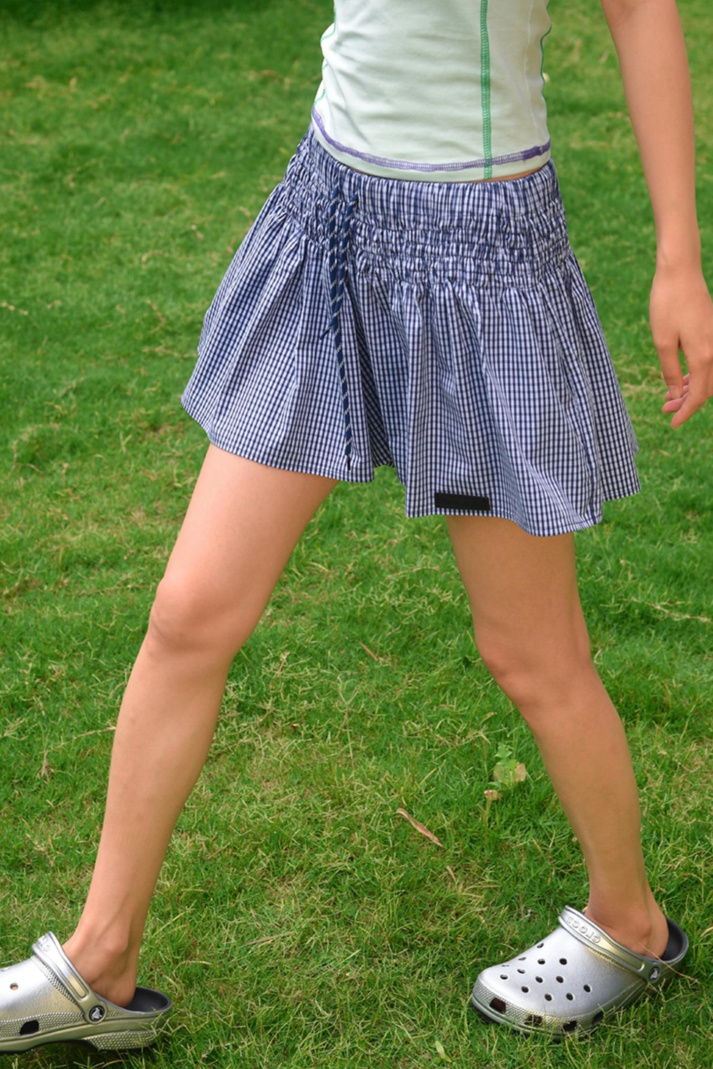 Blue Plaid Skirt