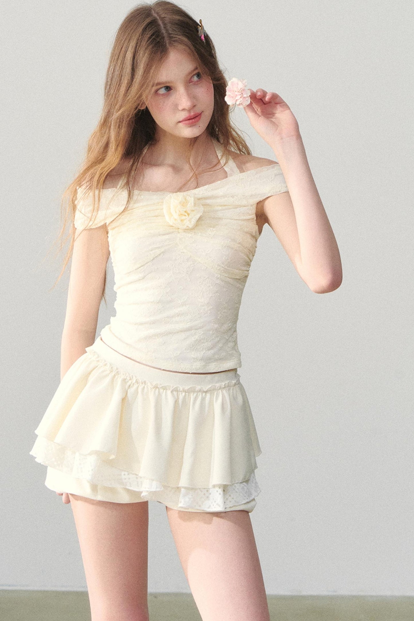 Lace One-Shoulder Top