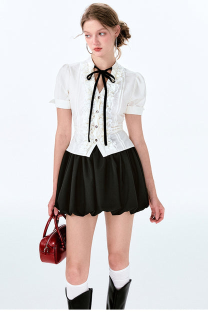 Charm Bow-Waist Bustier Set-Up