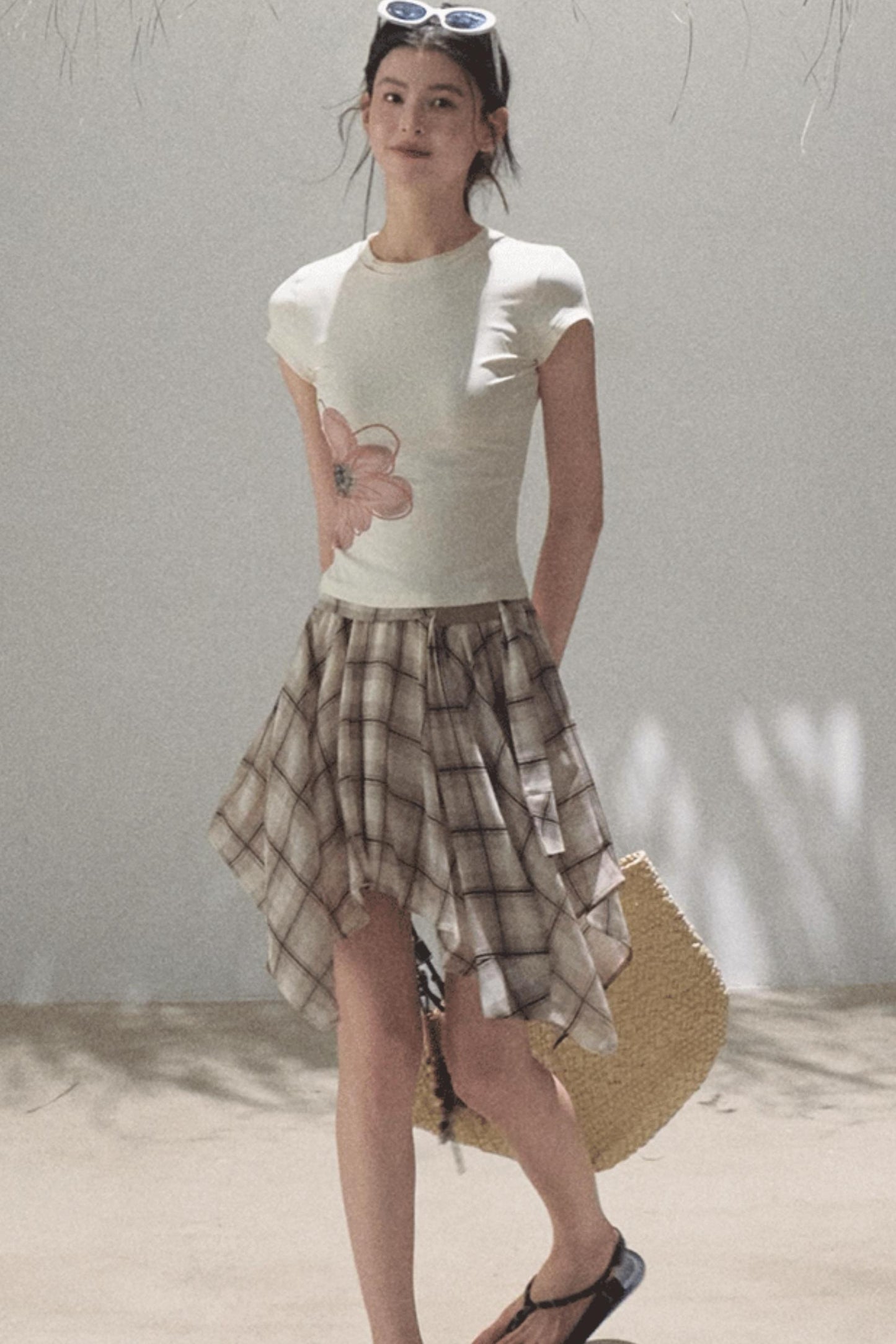 Love Ripple Plaid Skirt