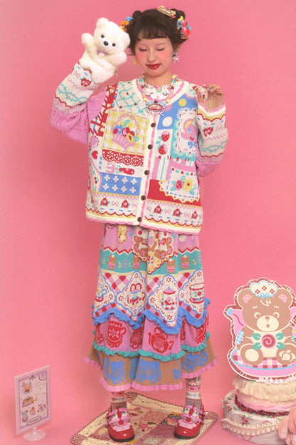 Pink Baby Patchwork Cardigan