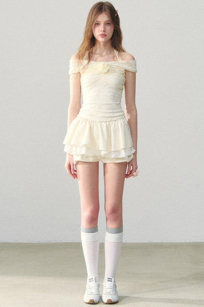 Lace One-Shoulder Top