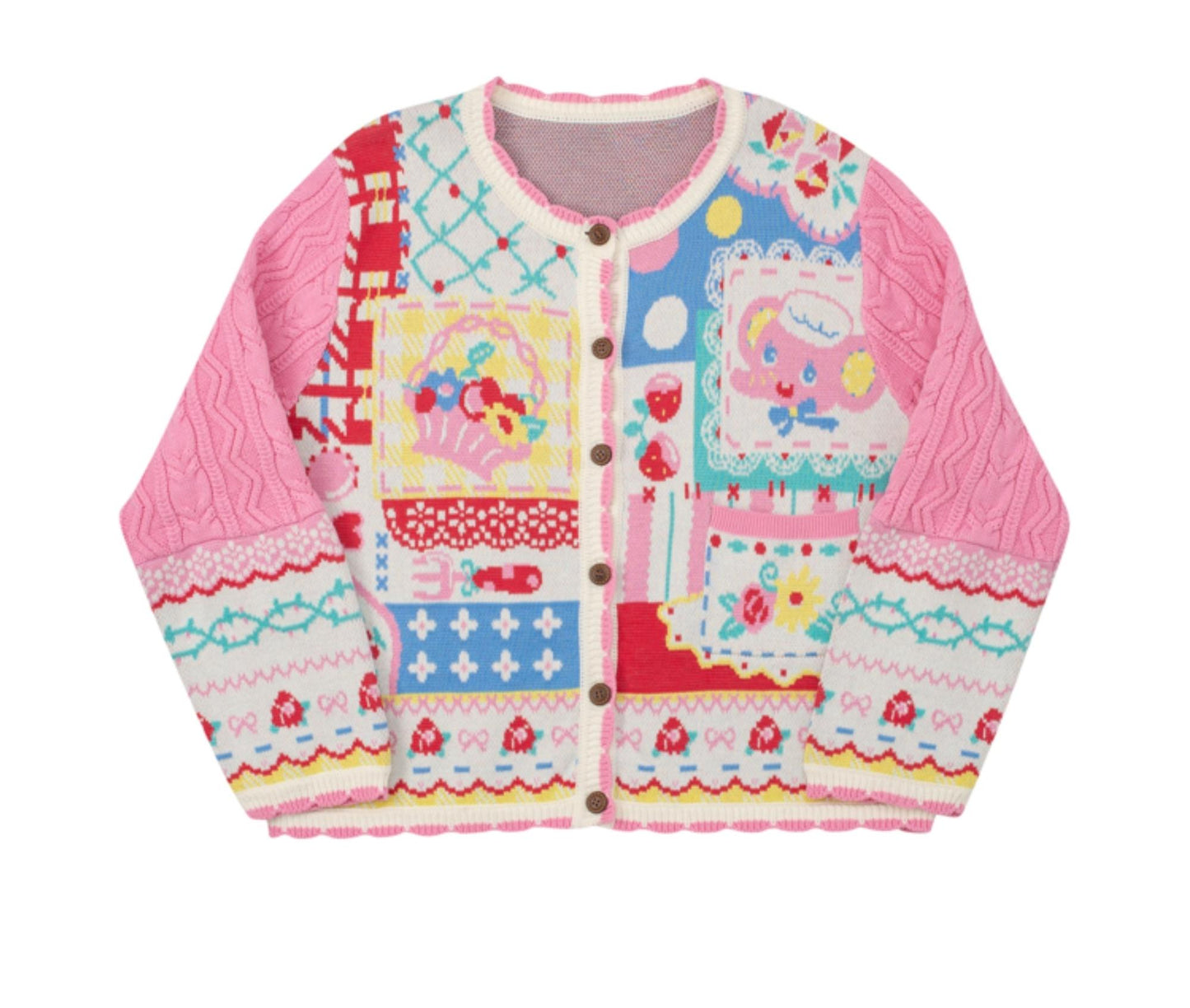 Pink Baby Patchwork Cardigan