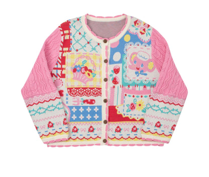 Pink Baby Patchwork Cardigan