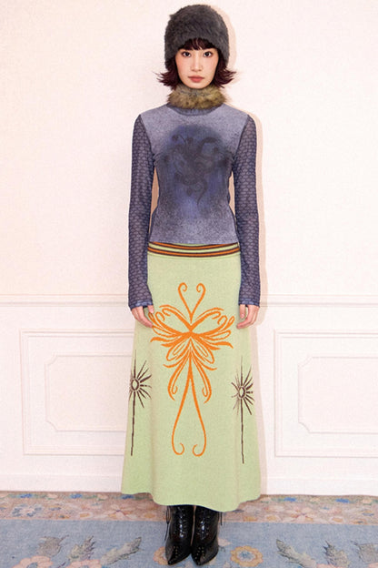 Blissful Butterfly Knit Skirt