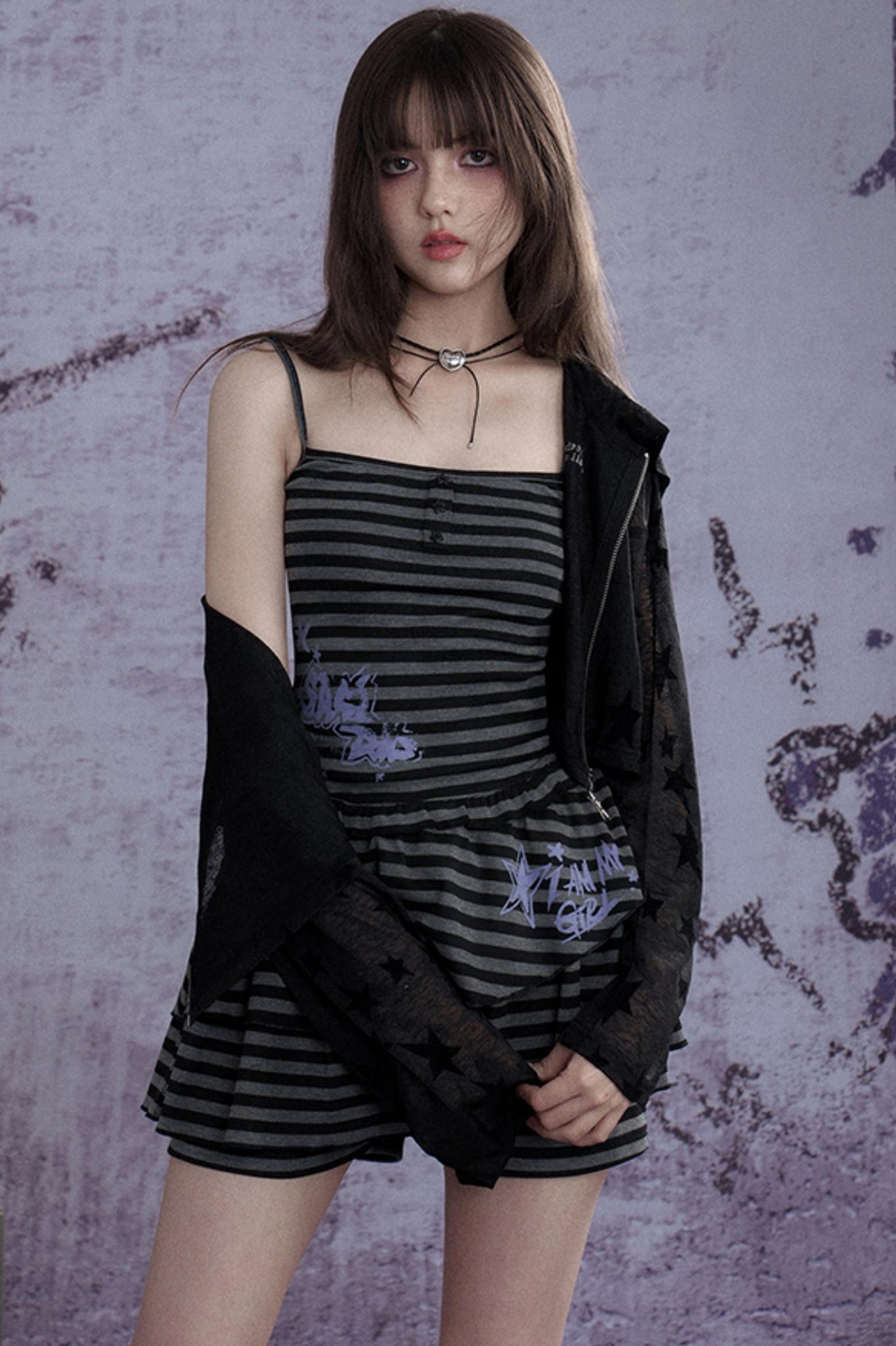 Summer Striped Dress & Shorts Set