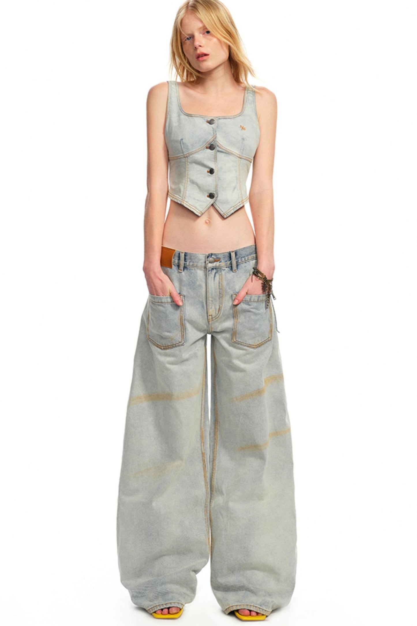 Vintage Micro-Stretch Denim Vest