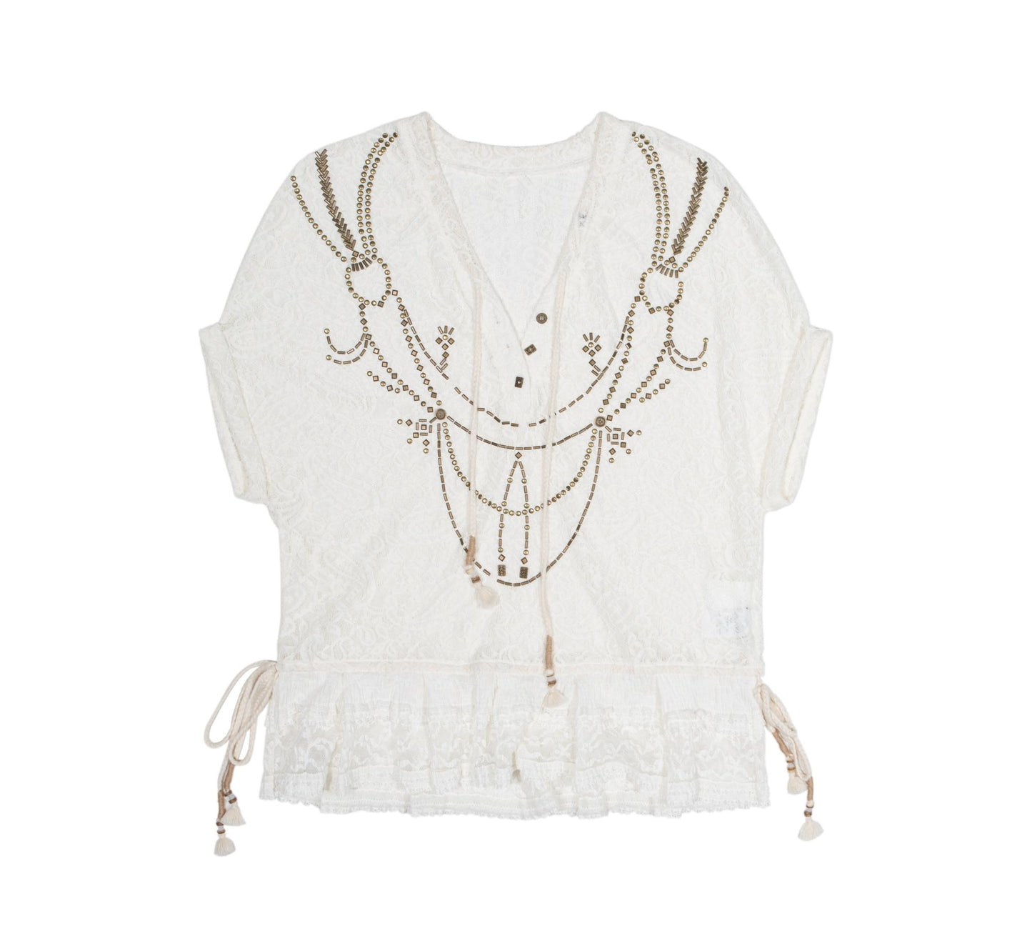 Earthy Orange Belt With Retro Lace Shirt Set-Up