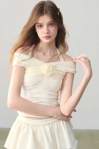 Lace One-Shoulder Top