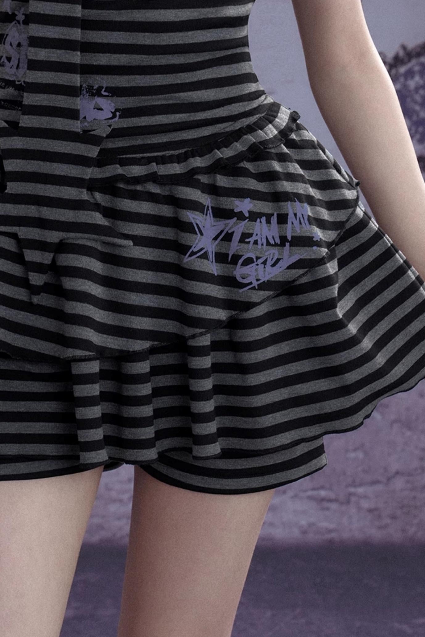 Summer Striped Dress & Shorts Set