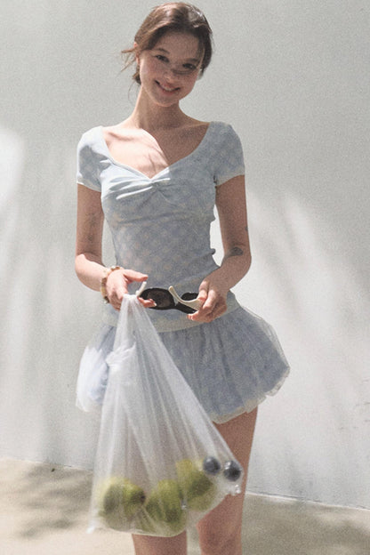 Slimming Checkered Tee