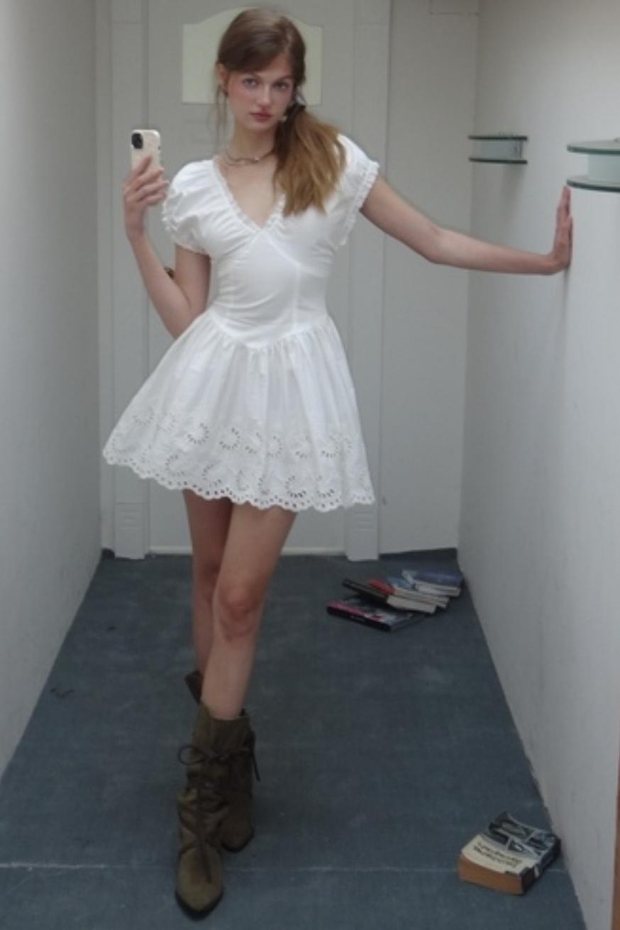 Vintage Pleated A-Line Dress