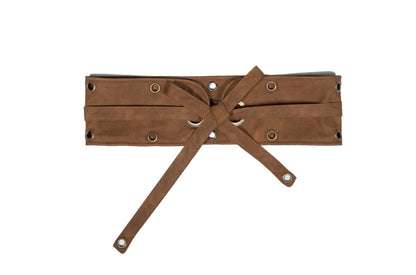 Earthy Orange Belt With Retro Lace Shirt Set-Up