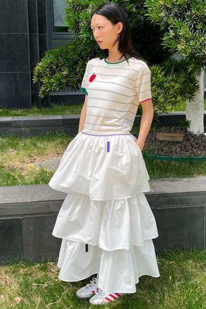 Red Apple Striped Tee