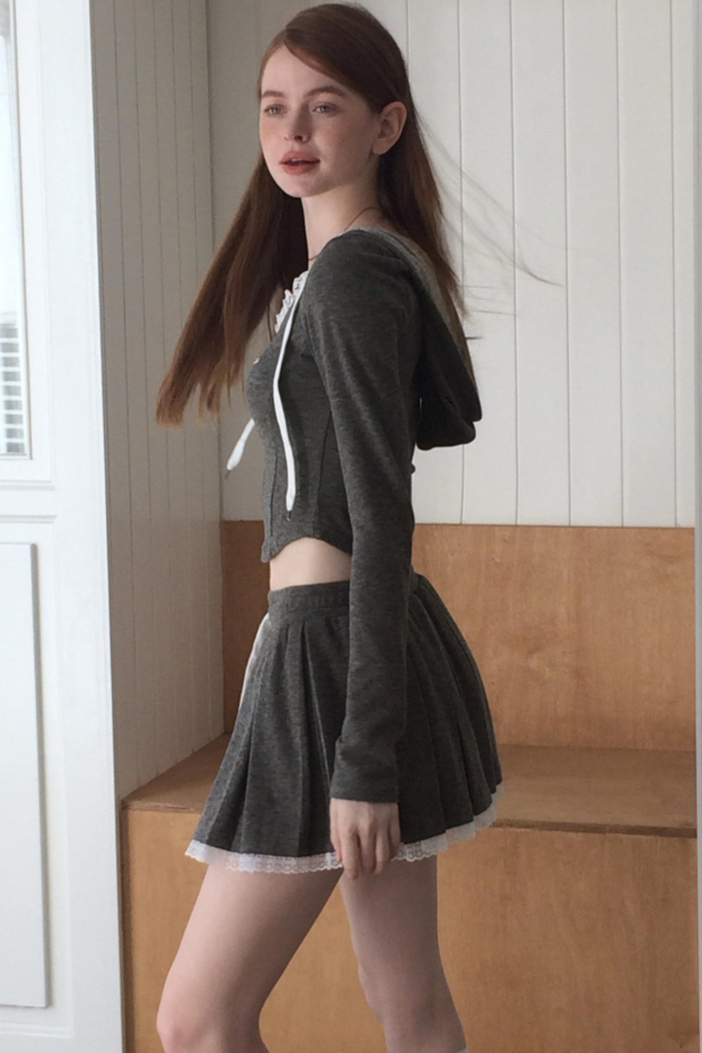 Lace Hooded Cardigan Set-Up