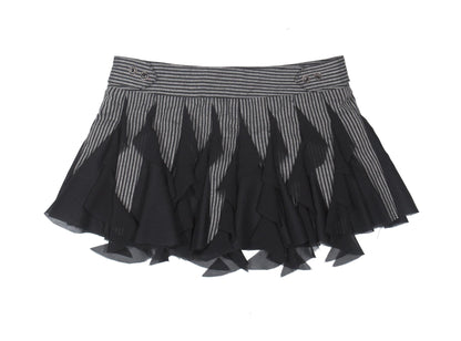 Polygonal Striped Bustier Skirt
