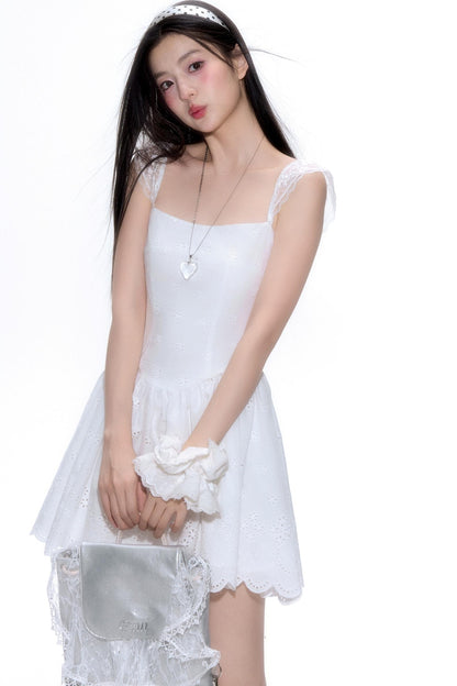 Lace Floral A-Line Dress