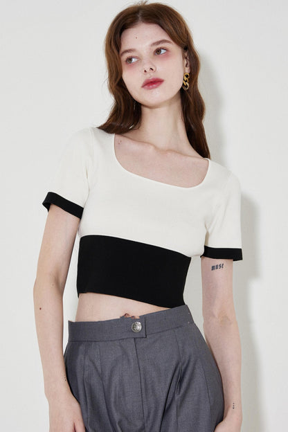 Color Block Knit Tee