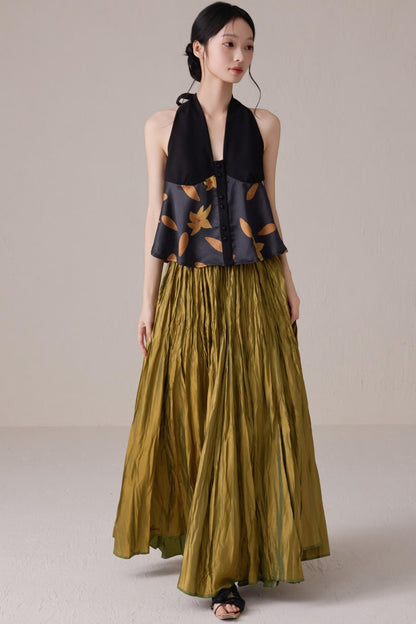 Moonlight Colorblock Backless Neck Vest