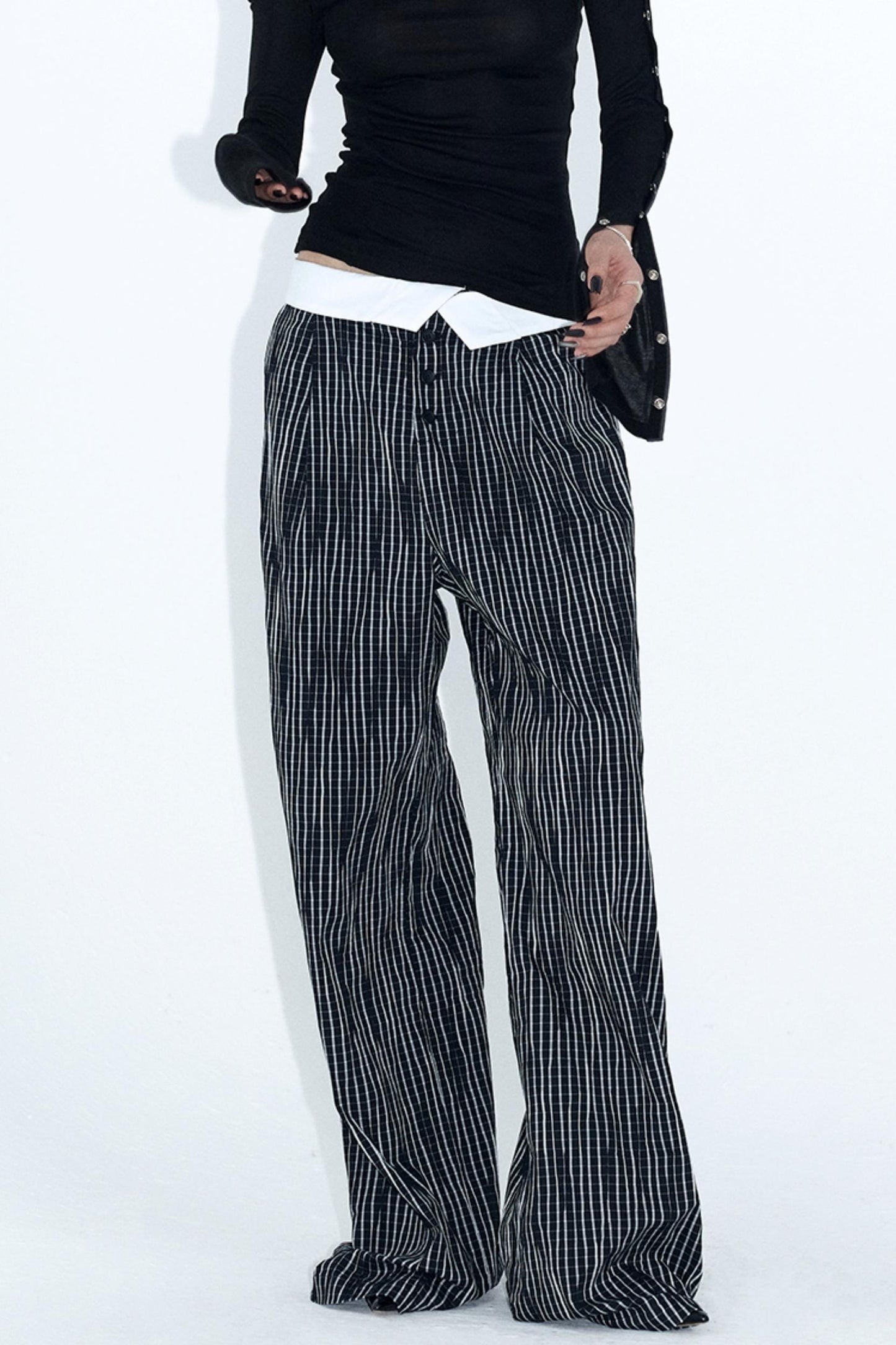 Wide Leg Monochrome Trousers