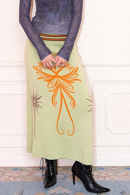 Blissful Butterfly Knit Skirt