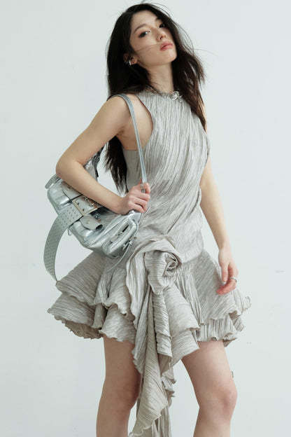 Pleated Floral Dress