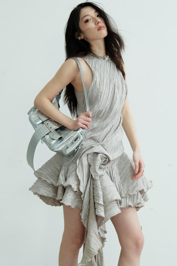 Pleated Floral Dress