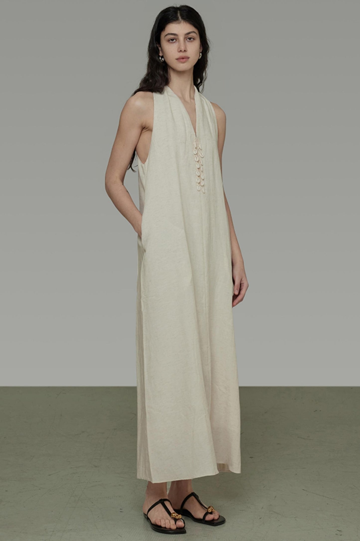 Sleeveless Halter Long Dress