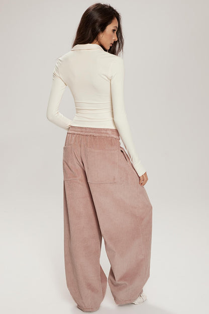 Cozy Wide-Leg Corduroy Pants