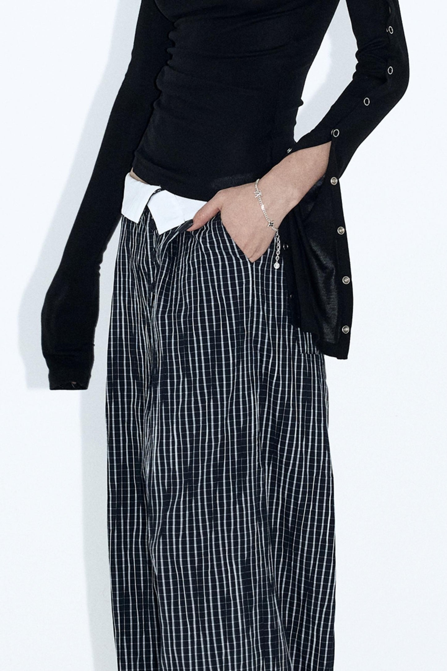 Wide Leg Monochrome Trousers