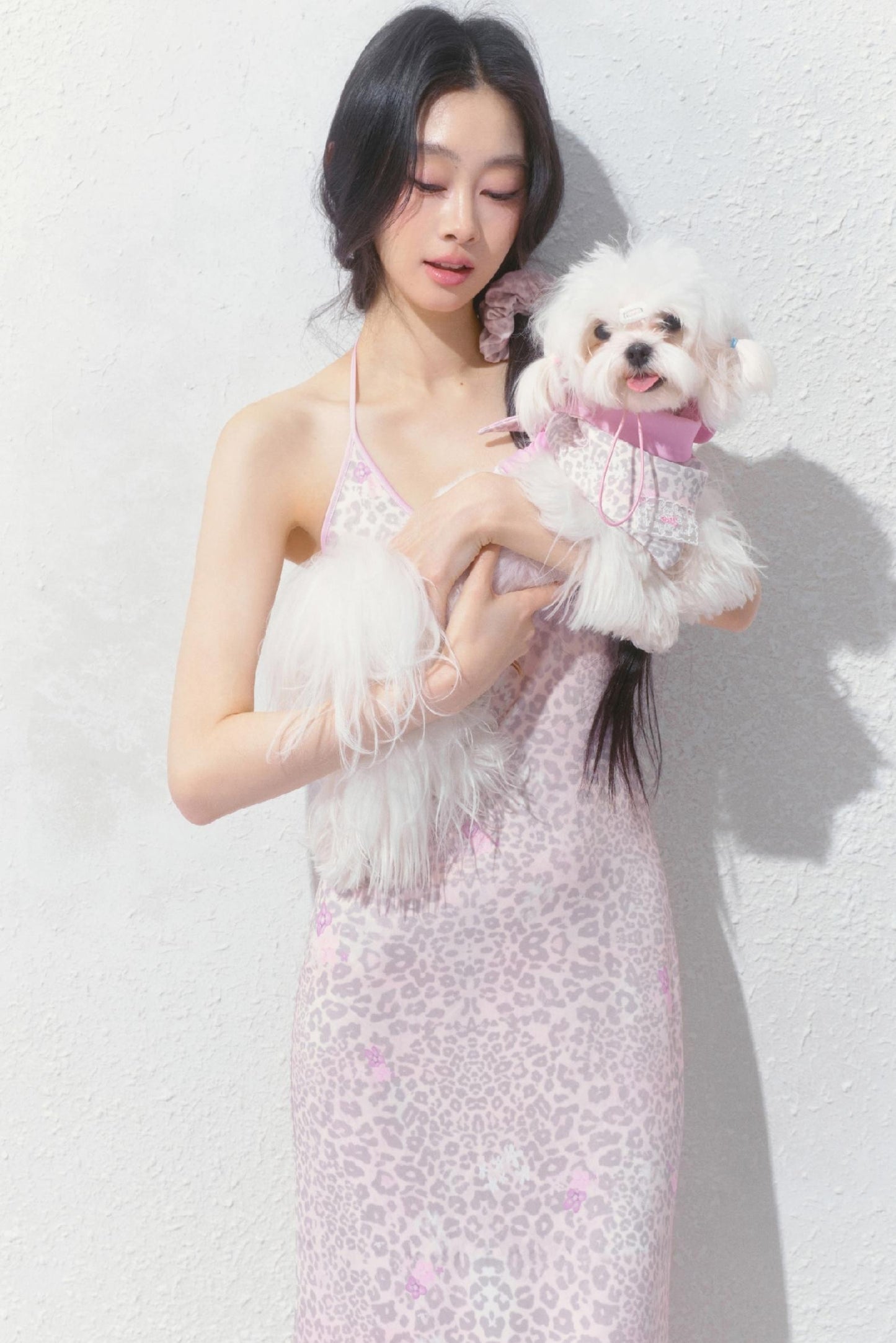 Pink Halter Backless Dress