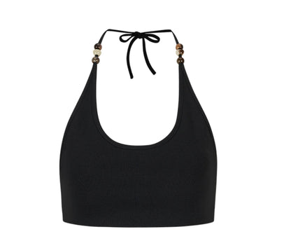 Black Halter Crop Top