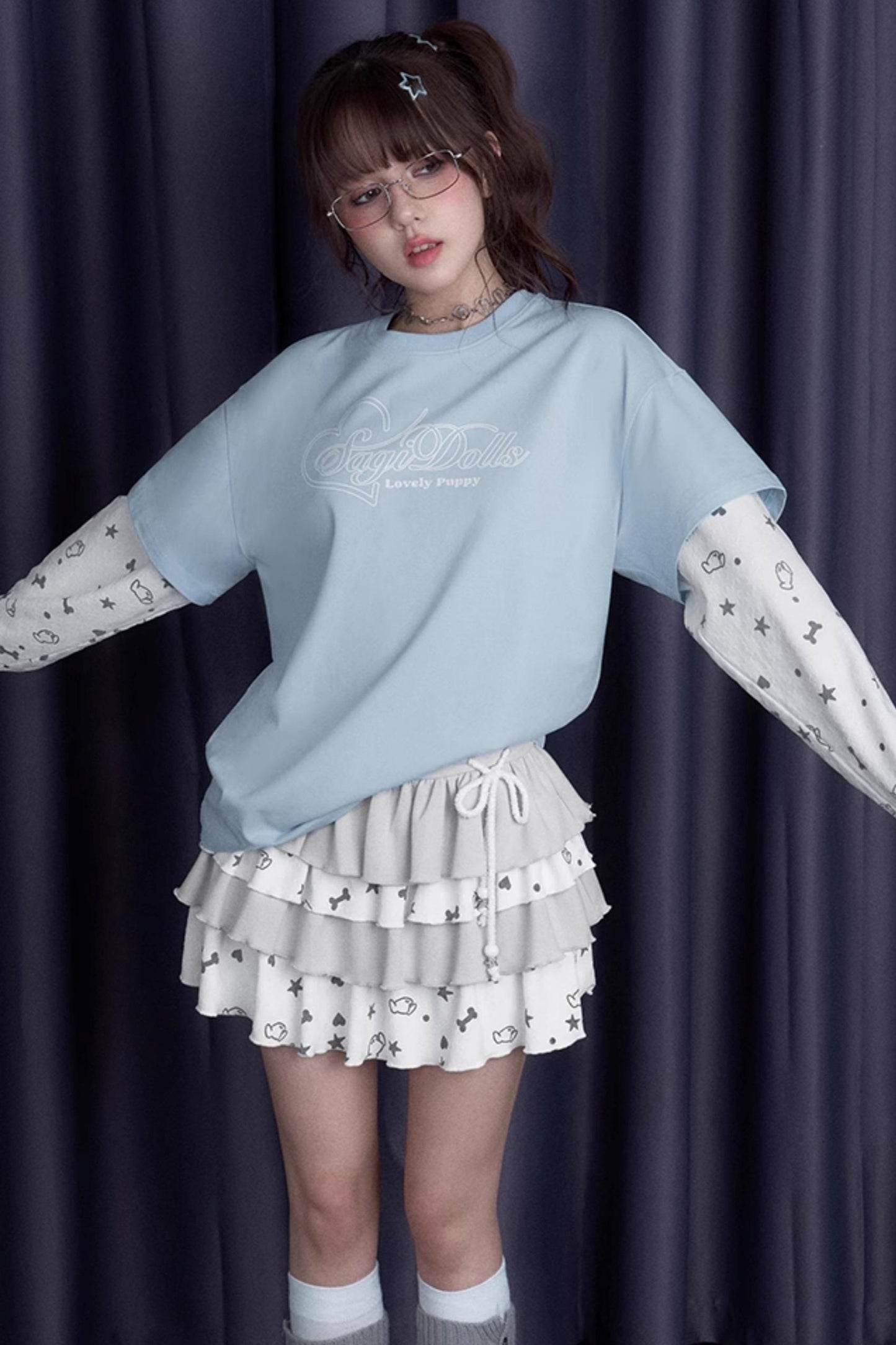 Blue & White Splice T-Shirt