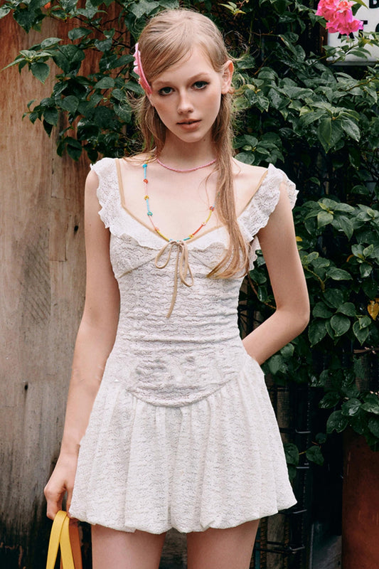 Romantic Floral Waist Dress