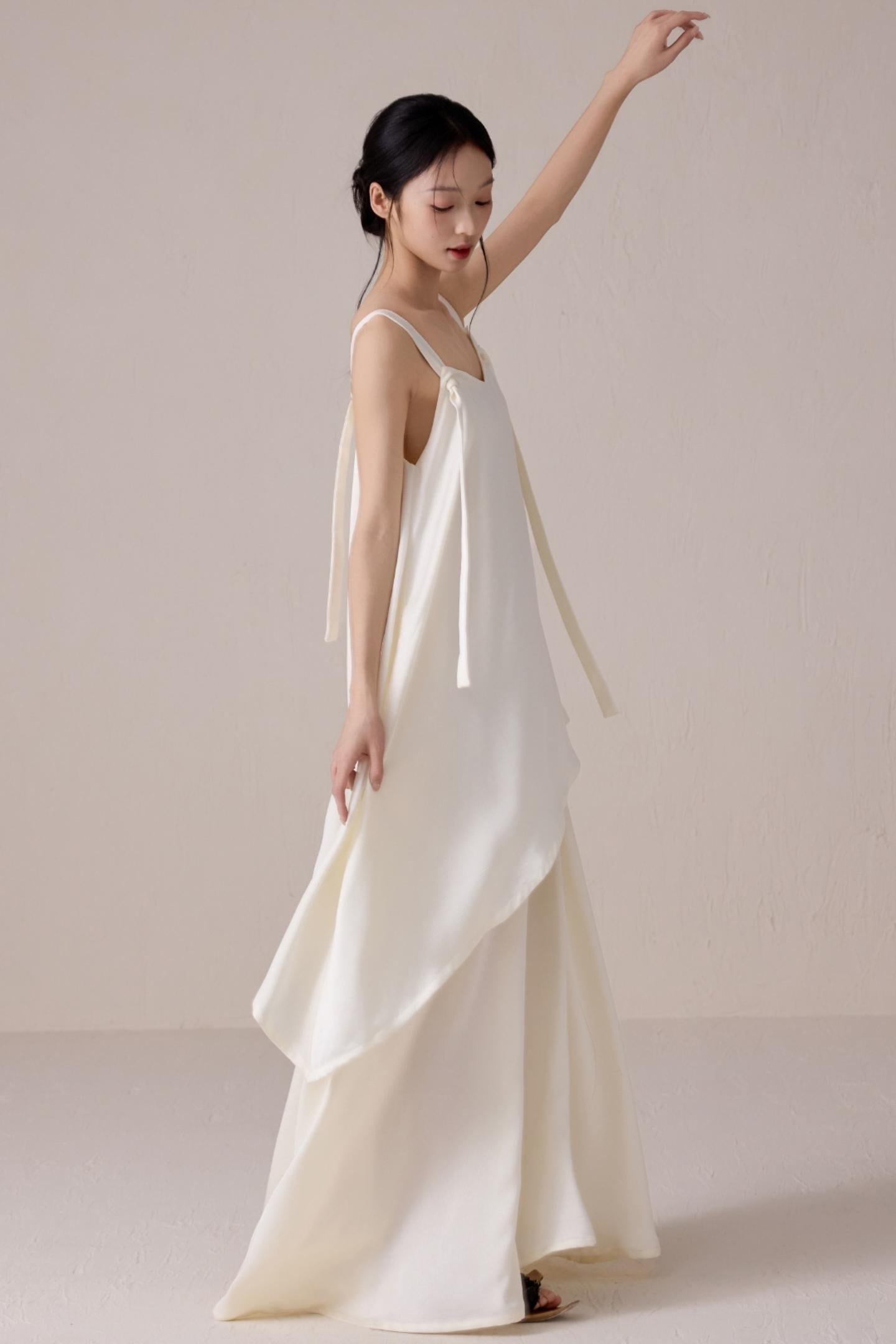 Ethereal Beige Summer Dress