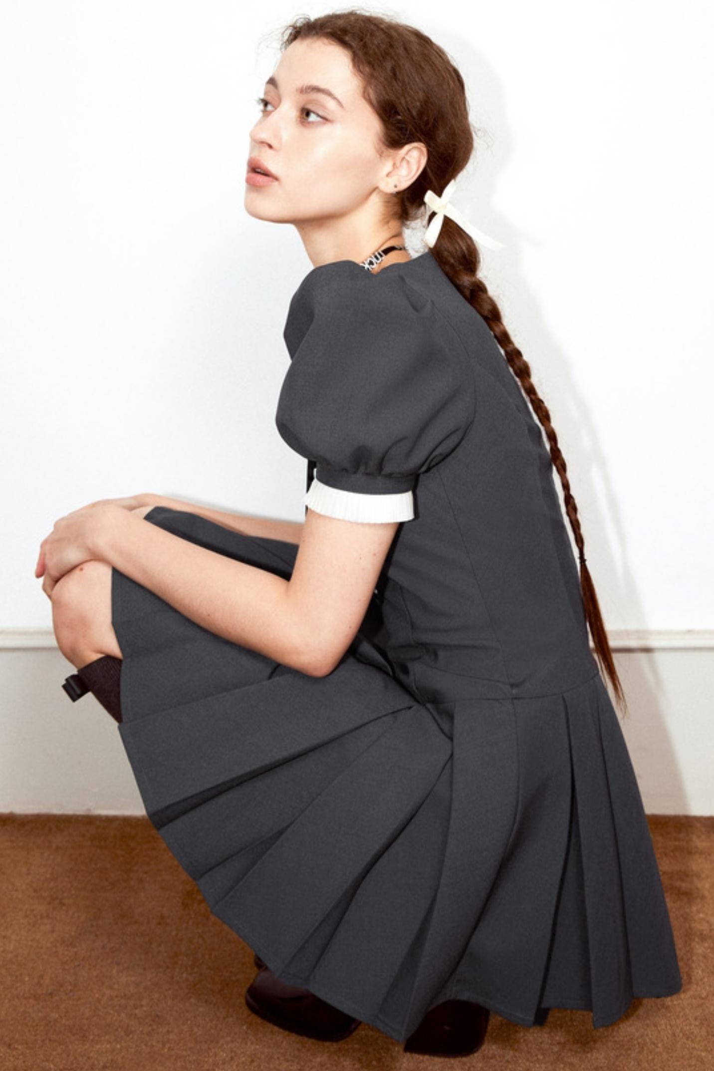 Vintage Lace Check Dress