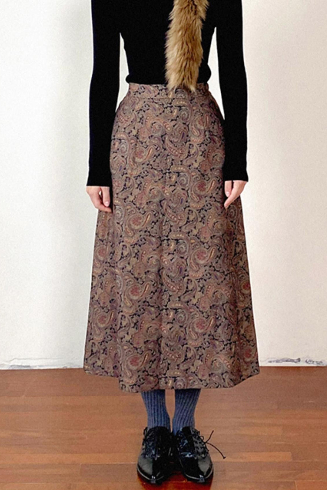 Vintage Floral A-Line Skirt