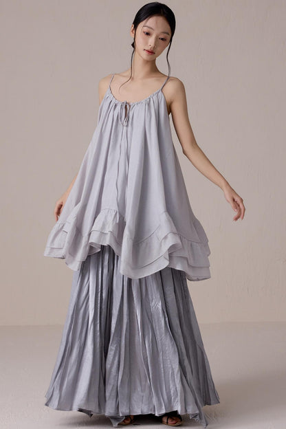 Silver Gray A-Line Skirt