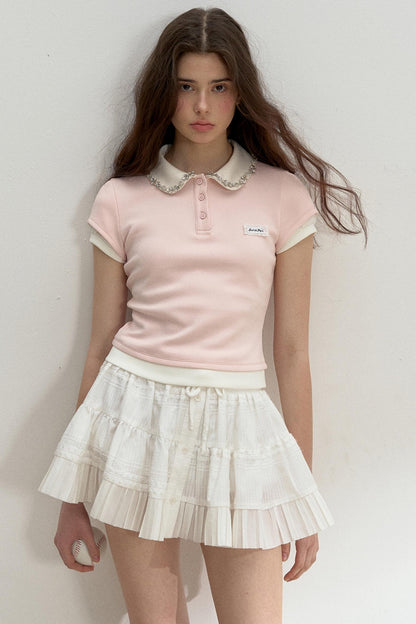 Pink Drill Collar Top