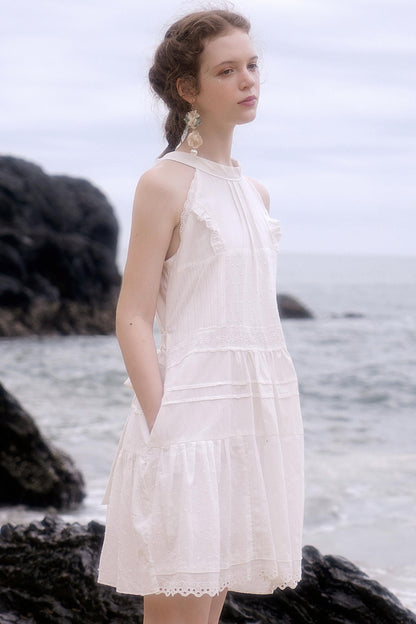 White Bow Tie Dress