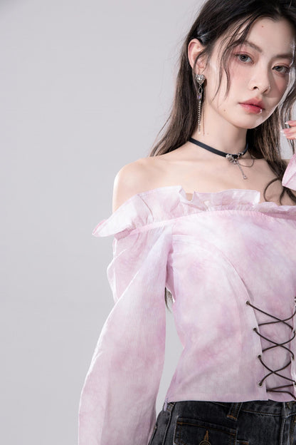 Peach Blossom One-Shoulder Top