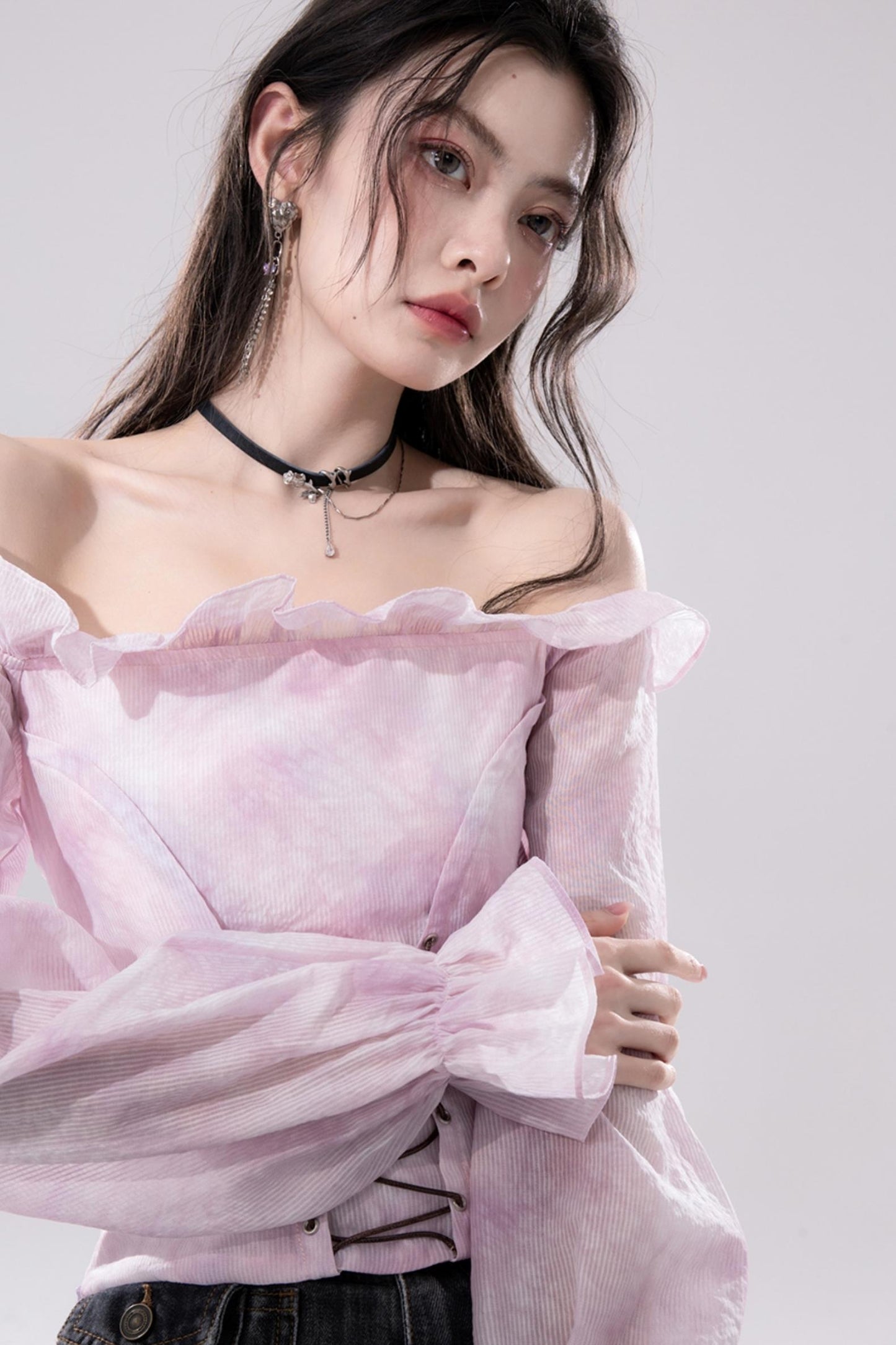 Peach Blossom One-Shoulder Top
